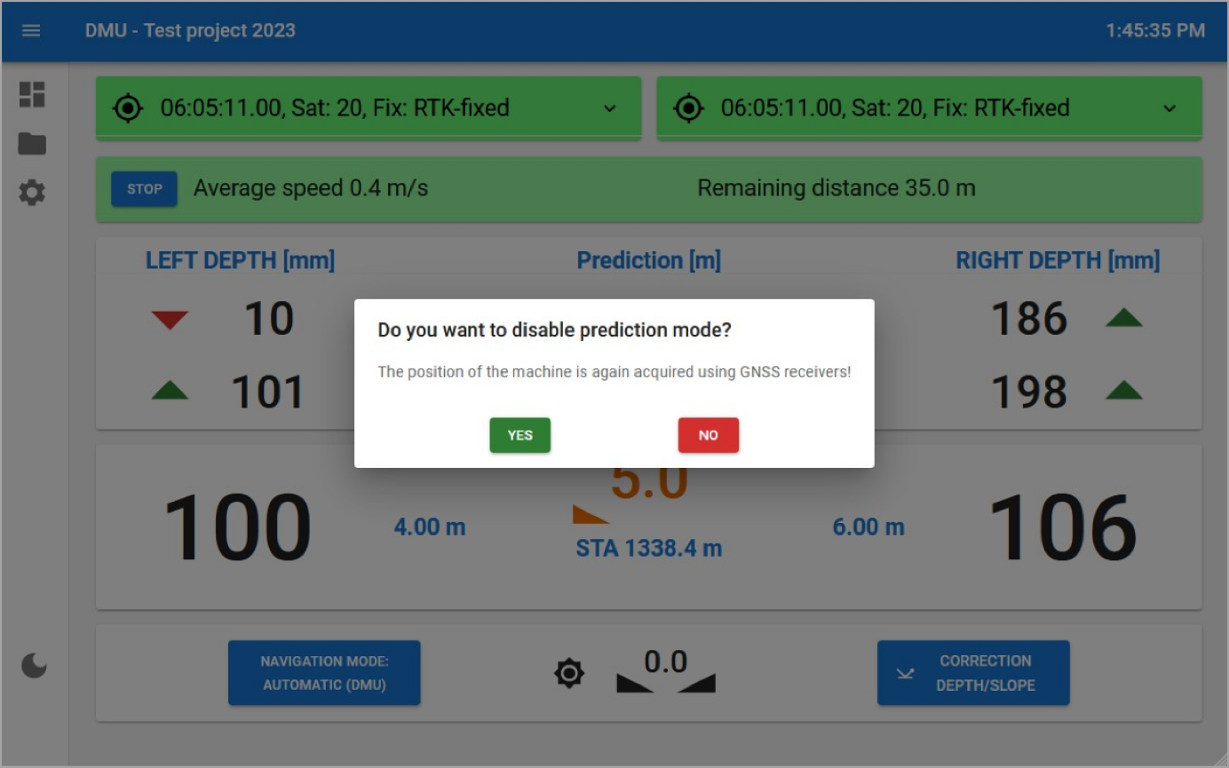 DMU Prediction mode disable