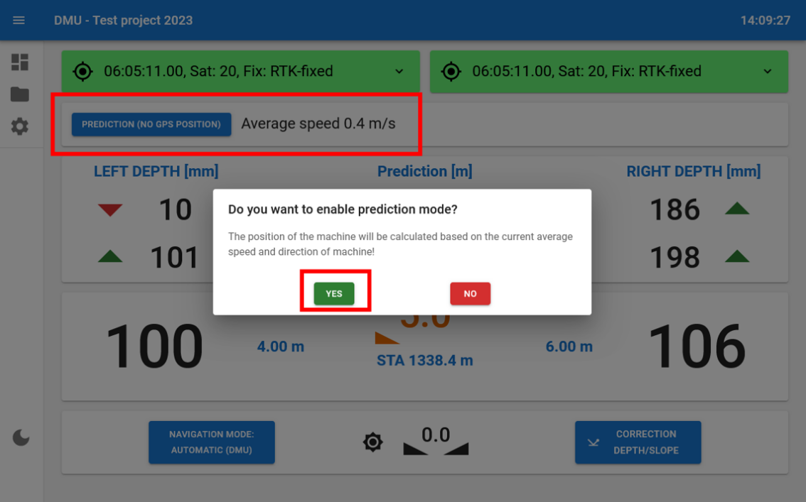DMU Prediction mode enable