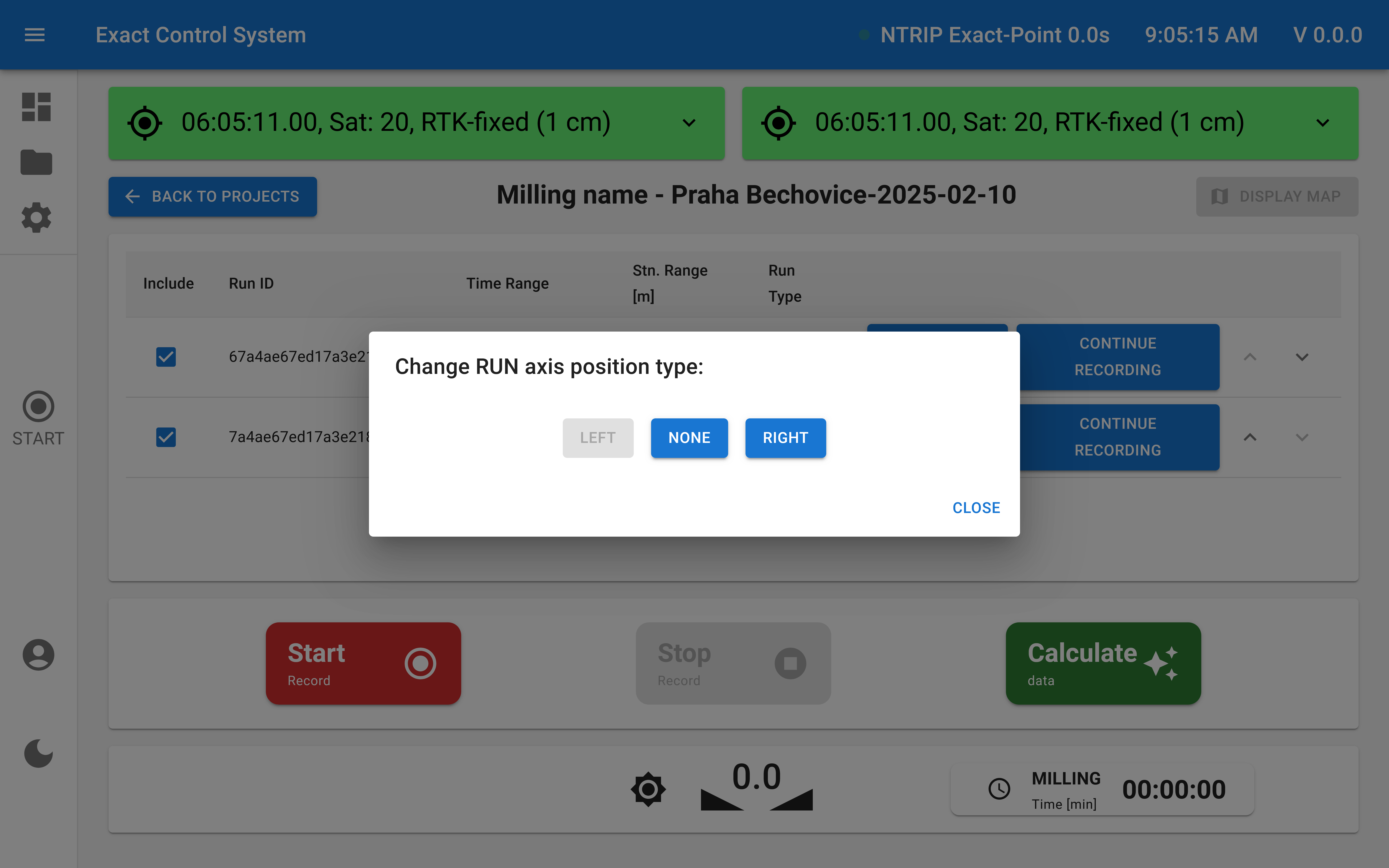 ESOS set milling pass crown position